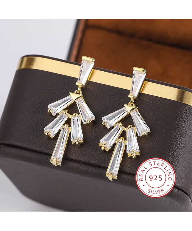 Dropshipman Option-1 KissIcon AAAA Zircon Earrings 925 Silver Plated Shine