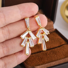 Dropshipman Option-1 KissIcon AAAA Zircon Earrings 925 Silver Plated Shine