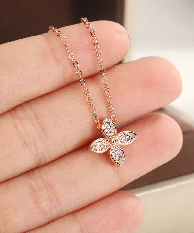 Dropshipman Option-1 KissIcon Fashion Rose Gold Clover Necklace - Elegant Pendant