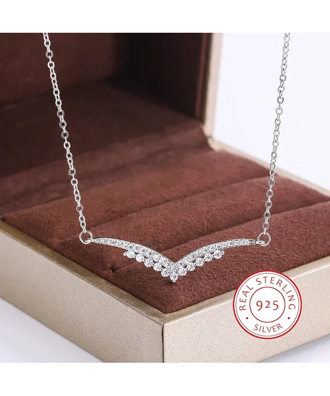 Dropshipman Option-1 KissIcon New Style V Pendant Necklace - Sterling Silver 925
