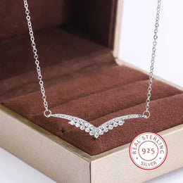 Dropshipman Option-1 KissIcon New Style V Pendant Necklace - Sterling Silver 925