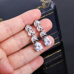 Dropshipman Option-1 KissIcon Stylish S925 Silver Earrings - Zircon Rings