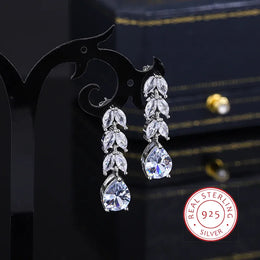 Dropshipman Option-1 KissIcon Stylish S925 Silver Earrings - Zircon Rings