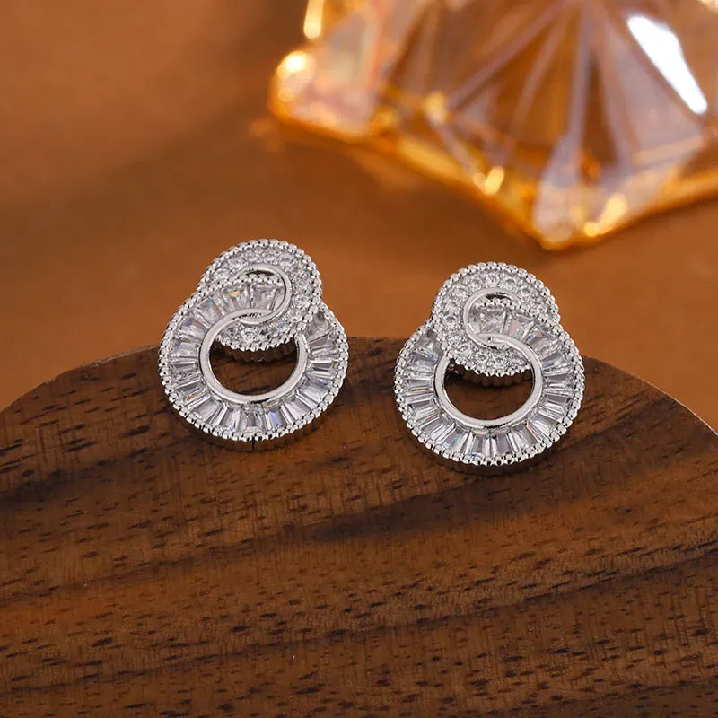 Dropshipman Option-1 Multi Layer Hoop Earrings for Women CZ - Hypoallergenic