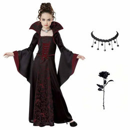 KissICON Orange / 150cm Halloween Costume for Kids Halloween Fantasy Vampire Costume Girls Long Tutu Dress Kids Carnival Outfit Gothic Feather Clothes