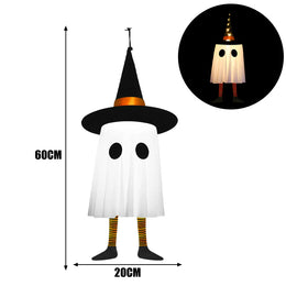 KissICON Orange / 1PCS Halloween Hanging Ghost Decorations, Outdoor Halloween Witches Hat Lights, Glowing Ghosts for Garden Trees, Yard Halloween Decor