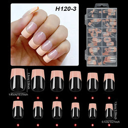 KissICON orange French Style Full Cover Press On Nails 120