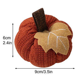 KissICON Orange Halloween Decorations Artificial Pumpkin Knitted Soft Pumpkin For Home Thanksgiving Harvest Festive Party Holiday DIY Decor 9cm