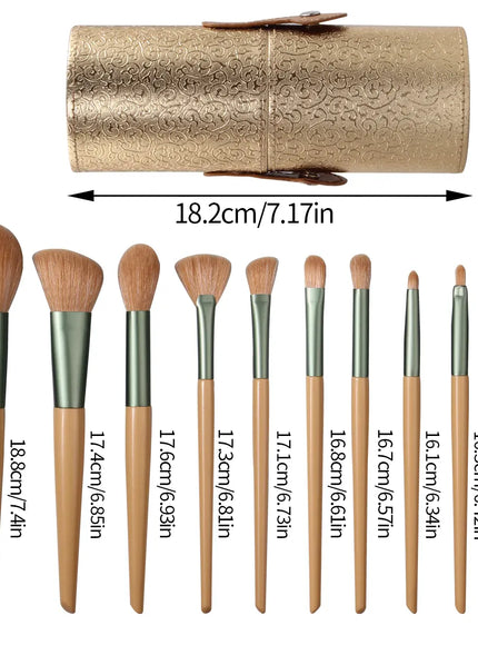 KissICON Orange KissIcon Beginner 10Pcs Makeup Brush Set - Portable