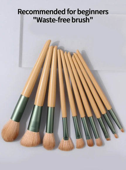 KissICON Orange KissIcon Beginner 10Pcs Makeup Brush Set - Portable