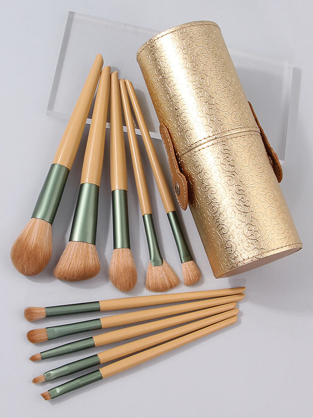 KissICON Orange KissIcon Beginner 10Pcs Makeup Brush Set - Portable