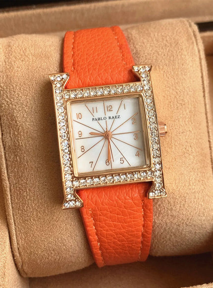 KissICON orange [KissIcon] UTHAI Premium Women Watch Square - Waterproof