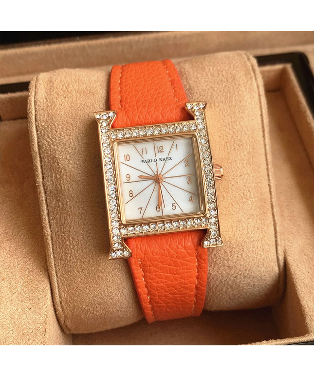 KissICON orange [KissIcon] UTHAI Premium Women Watch Square - Waterproof