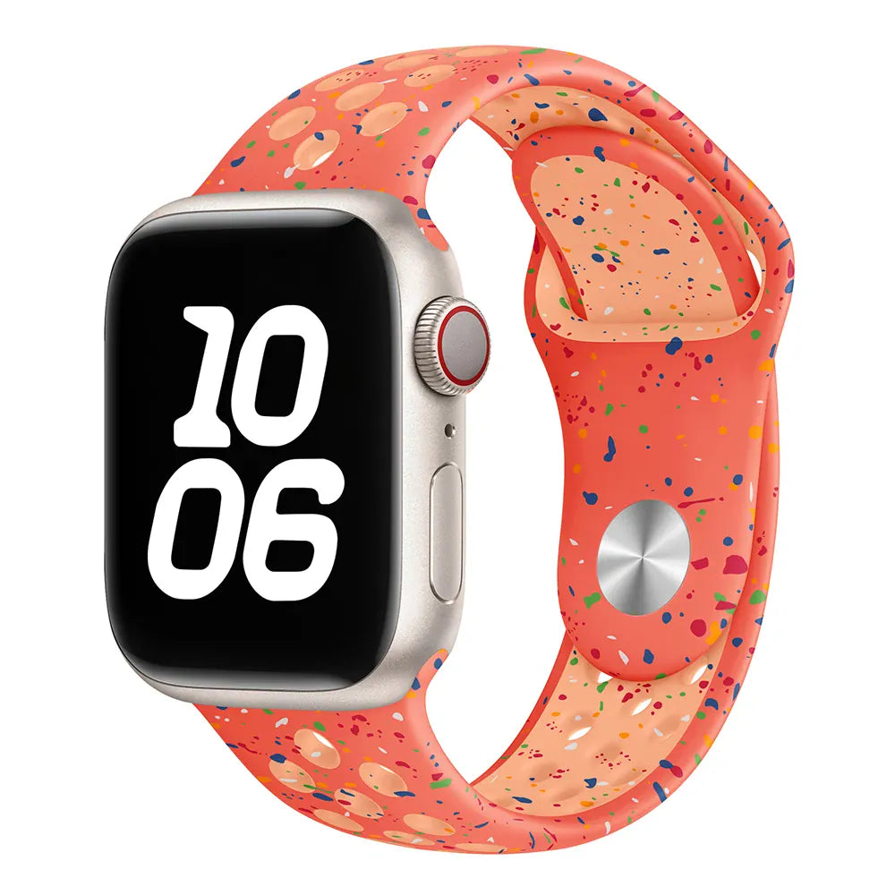 KissICON Orange pink / SM / 38 40 41 S10-11 42mm Silicone Strap For Apple Watch Ultra 3 2 Band 49mm 46mm 45mm 44mm 42mm 41mm 40mm Correa Bracelet iWatch Series 11 10 9 8 7 6 SE
