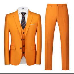 KissICON Orange / XL 2026 Purple Slim Fit ThreePiece Mens Suit Set