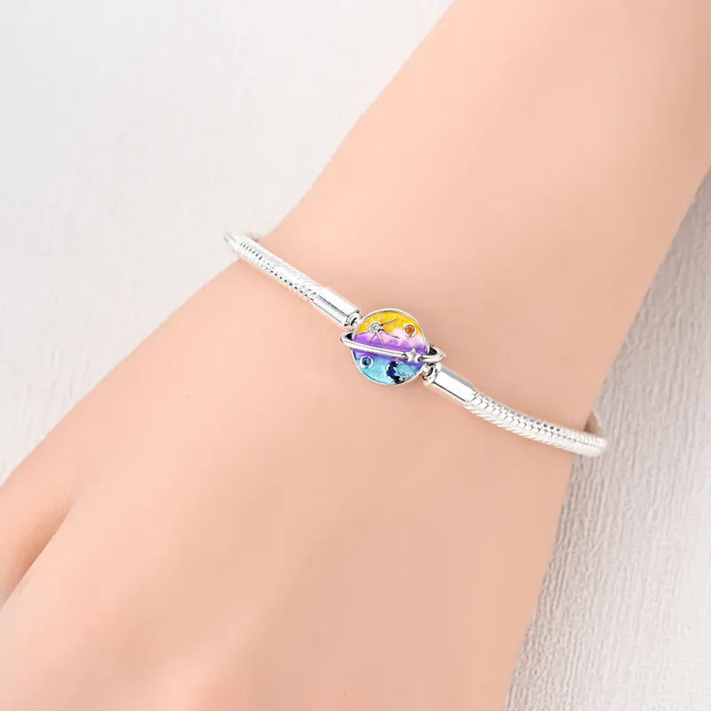 KissICON Original 925 Sterling Silver Bracelets 17-20CM Love Heart Flowers Butterfly Charms Beads Bracelet For Women Fashion Jewelry Gift