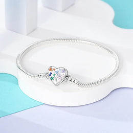 KissICON Original 925 Sterling Silver Bracelets 17-20CM Love Heart Flowers Butterfly Charms Beads Bracelet For Women Fashion Jewelry Gift
