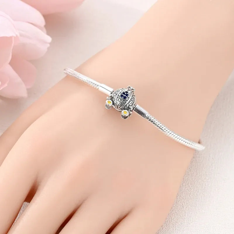 KissICON Original 925 Sterling Silver Bracelets 17-20CM Love Heart Flowers Butterfly Charms Beads Bracelet For Women Fashion Jewelry Gift