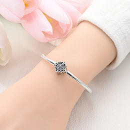 KissICON Original 925 Sterling Silver Bracelets 17-20CM Love Heart Flowers Butterfly Charms Beads Bracelet For Women Fashion Jewelry Gift
