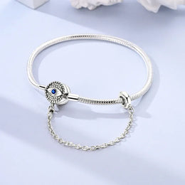 KissICON Original 925 Sterling Silver Bracelets 17-20CM Love Heart Flowers Butterfly Charms Beads Bracelet For Women Fashion Jewelry Gift