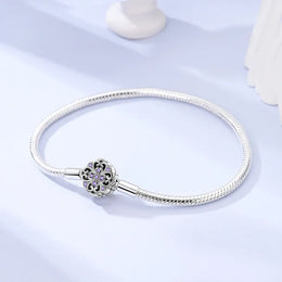 KissICON Original 925 Sterling Silver Bracelets 17-20CM Love Heart Flowers Butterfly Charms Beads Bracelet For Women Fashion Jewelry Gift