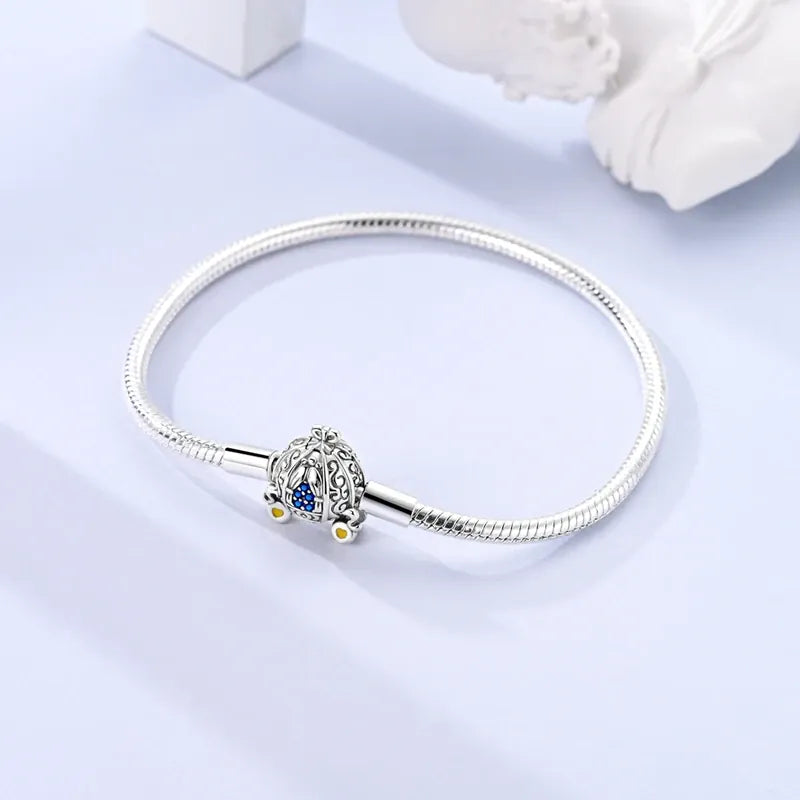 KissICON Original 925 Sterling Silver Bracelets 17-20CM Love Heart Flowers Butterfly Charms Beads Bracelet For Women Fashion Jewelry Gift