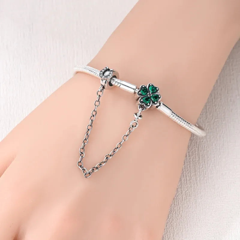 KissICON Original 925 Sterling Silver Bracelets 17-20CM Love Heart Flowers Butterfly Charms Beads Bracelet For Women Fashion Jewelry Gift