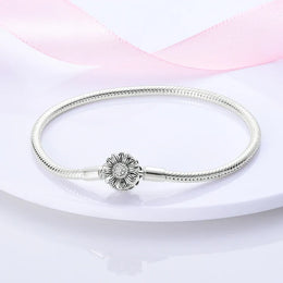 KissICON Original 925 Sterling Silver Bracelets 17-20CM Love Heart Flowers Butterfly Charms Beads Bracelet For Women Fashion Jewelry Gift