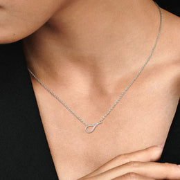 KissICON Original 925 Sterling Silver Minimalist Infinite Necklace Fit Bracelet Diy For Women Fashion Jewelry Hot Fine Pendant Love Gift