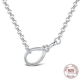 KissICON Original 925 Sterling Silver Minimalist Infinite Necklace Fit Bracelet Diy For Women Fashion Jewelry Hot Fine Pendant Love Gift