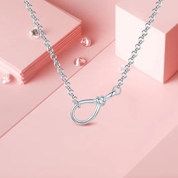 KissICON Original 925 Sterling Silver Minimalist Infinite Necklace Fit Bracelet Diy For Women Fashion Jewelry Hot Fine Pendant Love Gift