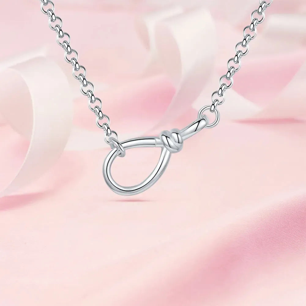 KissICON Original 925 Sterling Silver Minimalist Infinite Necklace Fit Bracelet Diy For Women Fashion Jewelry Hot Fine Pendant Love Gift
