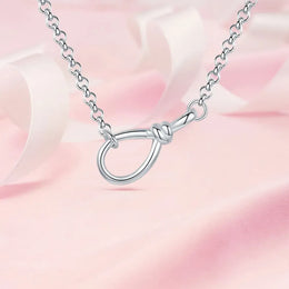 KissICON Original 925 Sterling Silver Minimalist Infinite Necklace Fit Bracelet Diy For Women Fashion Jewelry Hot Fine Pendant Love Gift