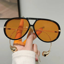 Dropshipman Oversized Double Bridge Pilot Sunglasses