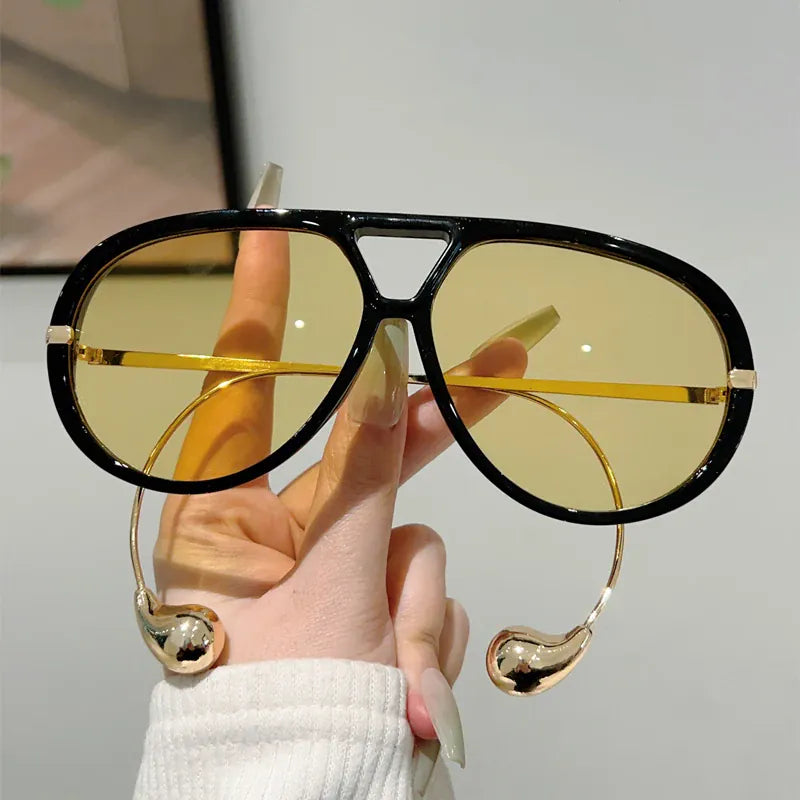 Dropshipman Oversized Double Bridge Pilot Sunglasses