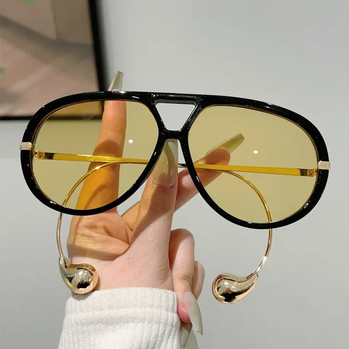 Oversized Double Bridge Pilot Sunglasses