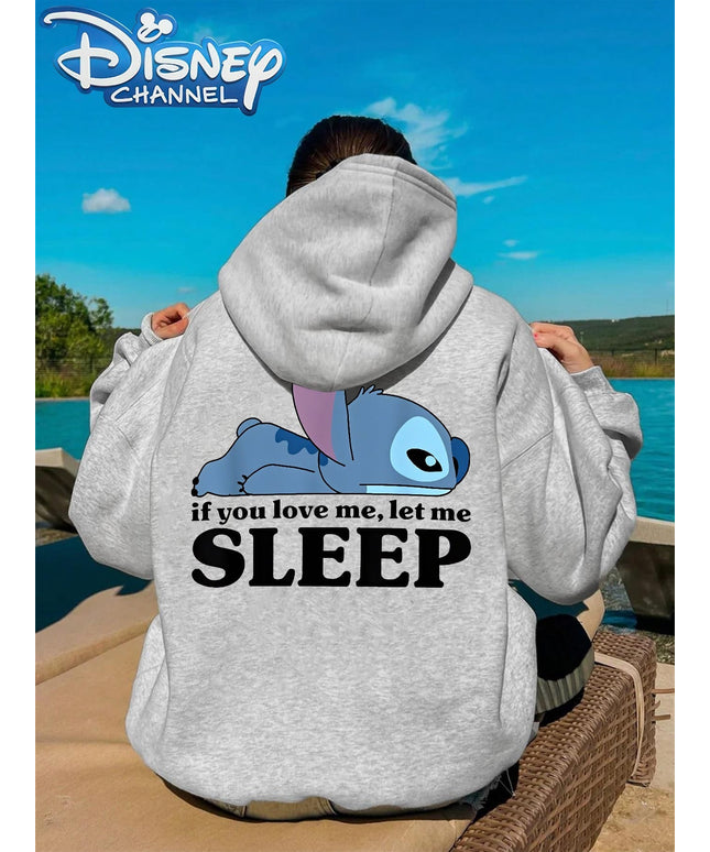 jkthpu-45 Oversized Gray Hoodie Featuring Disney'S Stitch for Plus-Size