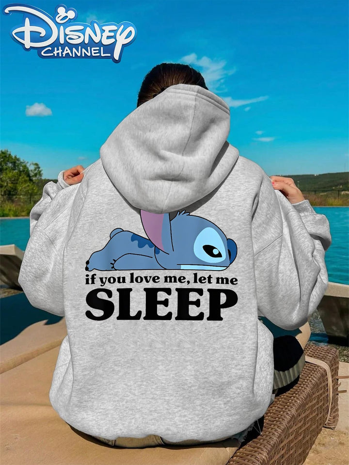 Oversized Gray Hoodie Featuring Disney'S Stitch for Plus-Size