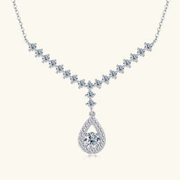 KissICON OXTAO D VVS1 Moissanite WaterDrops Necklace for Woman With Certified 925 Sliver Y-Shaped Lariat Star Necklace Luxury Jewelry