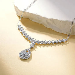KissICON OXTAO D VVS1 Moissanite WaterDrops Necklace for Woman With Certified 925 Sliver Y-Shaped Lariat Star Necklace Luxury Jewelry