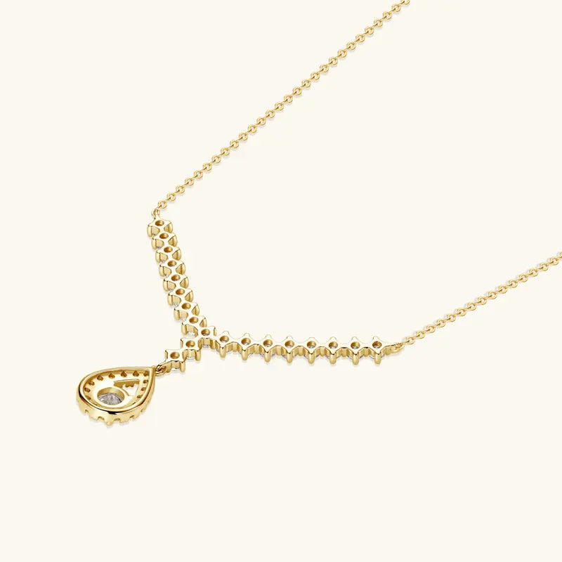 KissICON OXTAO D VVS1 Moissanite WaterDrops Necklace for Woman With Certified 925 Sliver Y-Shaped Lariat Star Necklace Luxury Jewelry
