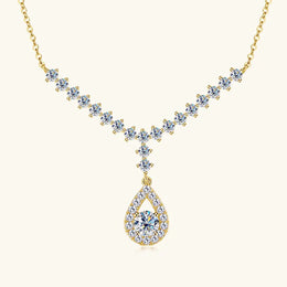 KissICON OXTAO D VVS1 Moissanite WaterDrops Necklace for Woman With Certified 925 Sliver Y-Shaped Lariat Star Necklace Luxury Jewelry