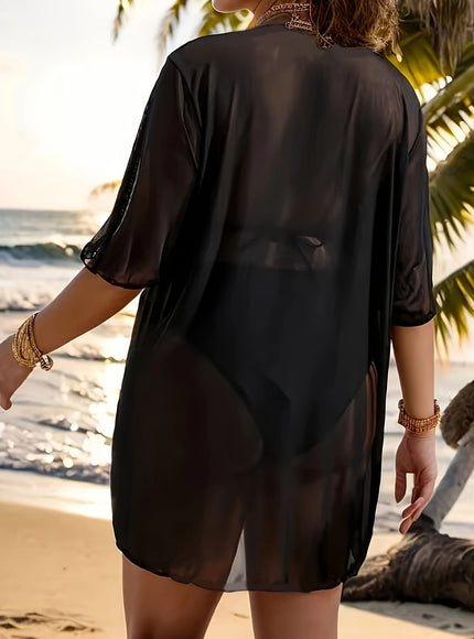 KissICON Ozowo Curve Sheer Mesh Swim Coverup – Sarong