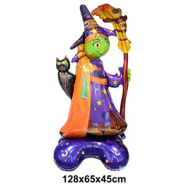 KissICON P / Other Halloween Party Decor Standing Inflatable Aluminum Foil Balloon Ghost Pumpkin Skull Haunted House Tombstone Skeleton Balloon