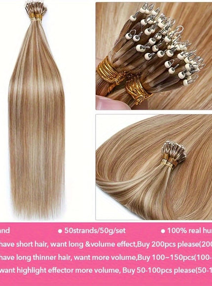 KissICON P27/613# / 18inch KissIcon Nano Ring Extensions Hair Silky Straight -