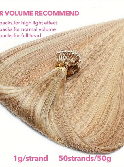 KissICON P27/613# / 18inch KissIcon Nano Ring Extensions Hair Silky Straight -