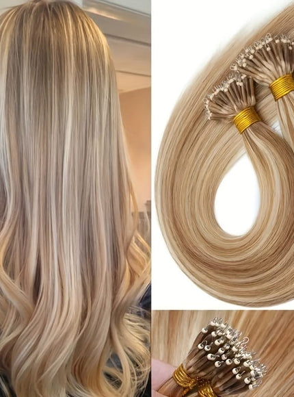 KissICON P27/613# / 18inch KissIcon Nano Ring Extensions Hair Silky Straight -