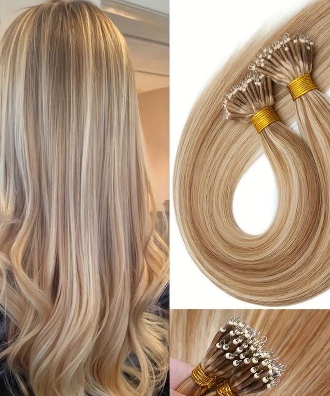 KissICON P27/613# / 18inch KissIcon Nano Ring Extensions Hair Silky Straight -