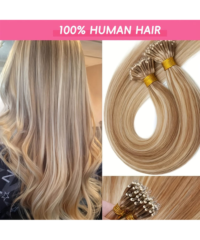 KissICON P27/613# / 18inch KissIcon Nano Ring Extensions Hair Silky Straight -