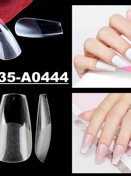 KissICON P35 coffin nails KissIcon Nail Tips 504Pcs Clear Coffin Stiletto Easy